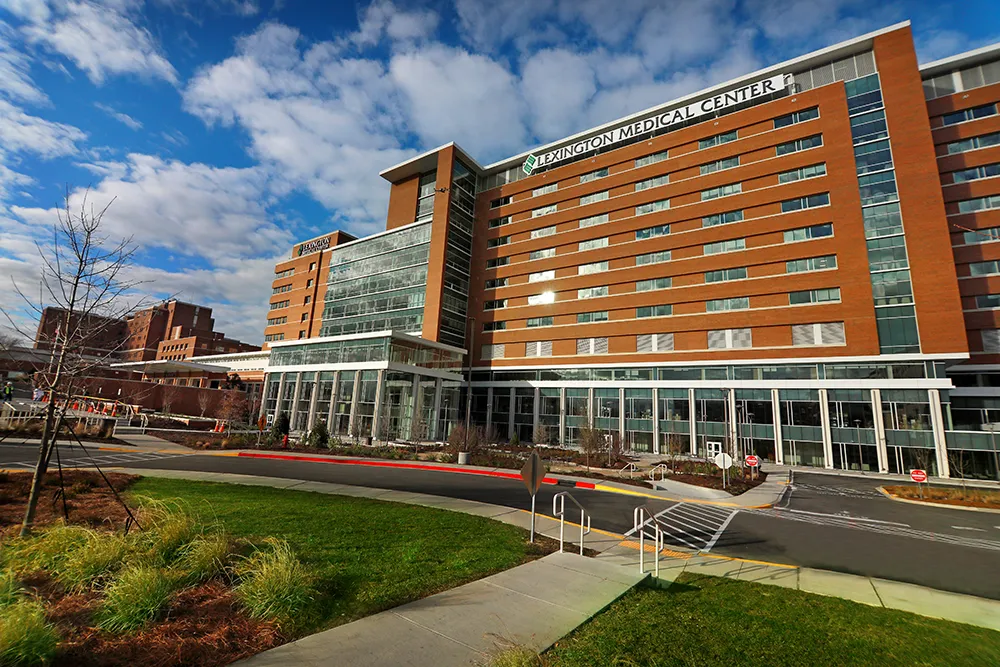Lexington Medical Center's main campus on a sunny day